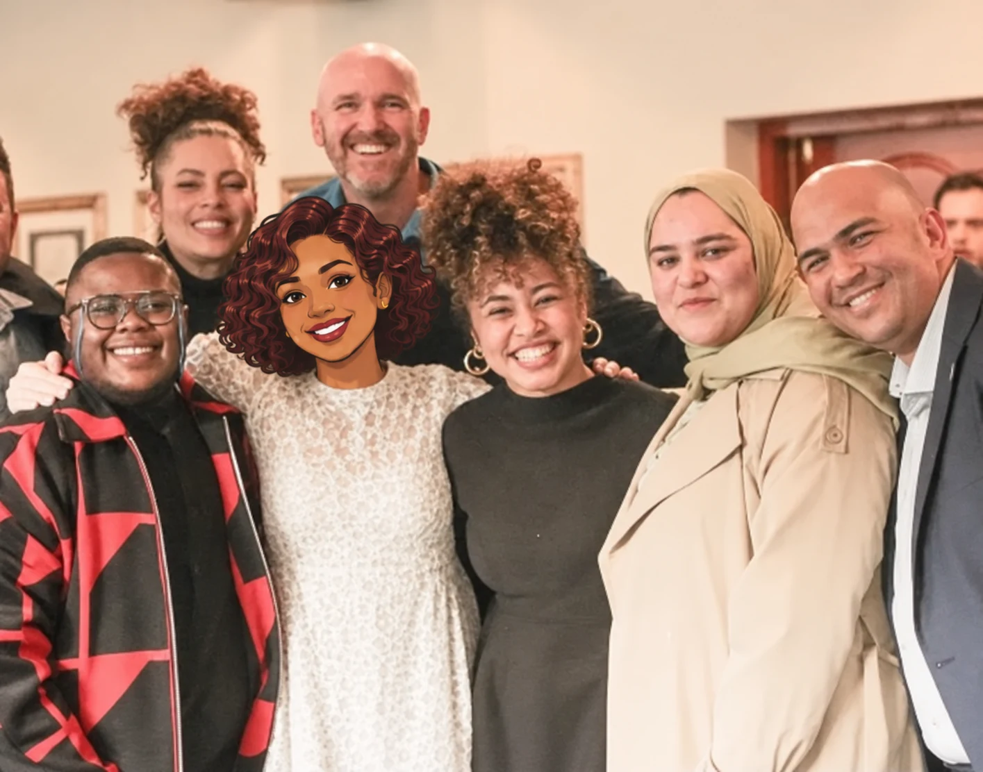 Dr Anele with a fictional illustrated care character